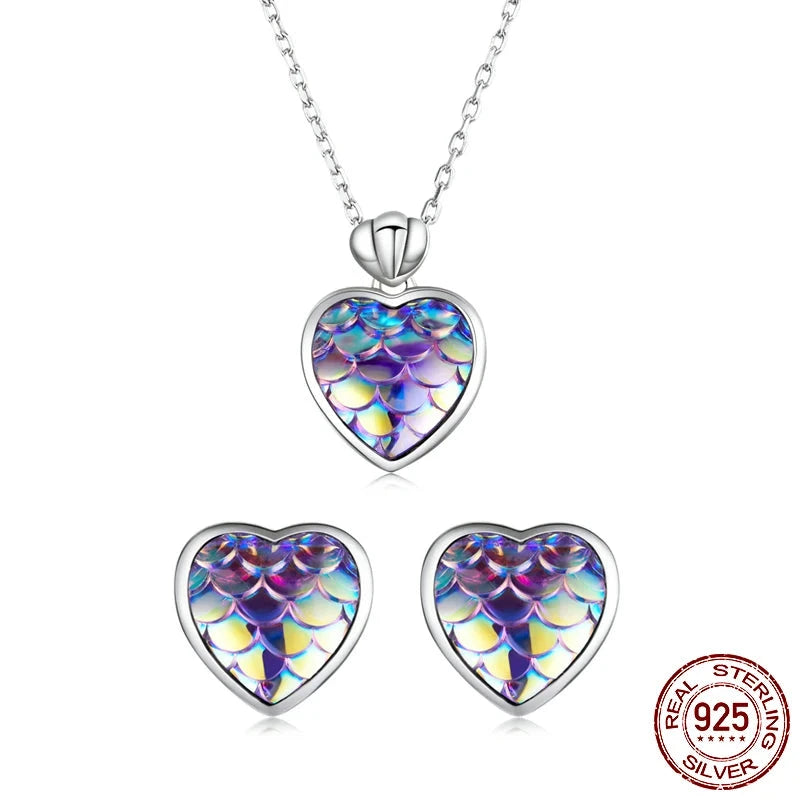 Heart Necklace Jewelry Set