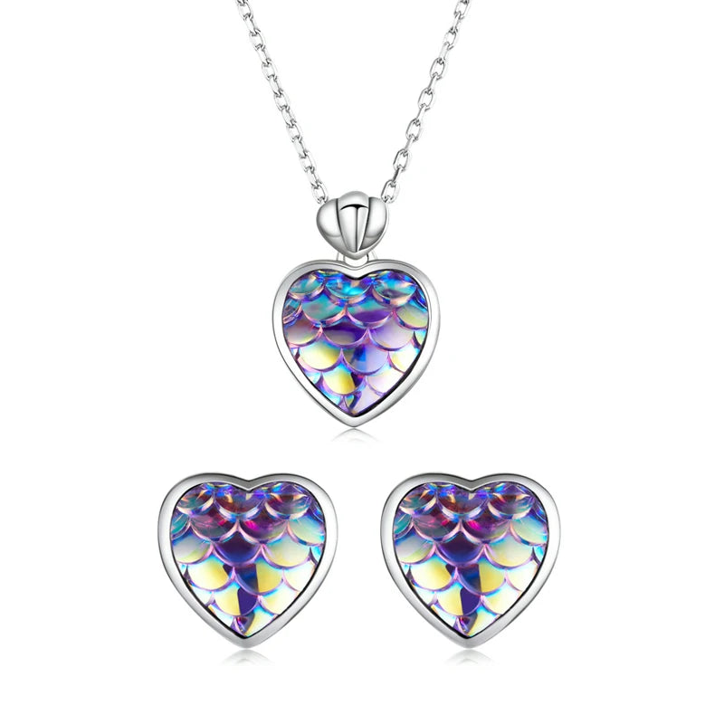 Heart Necklace Jewelry Set