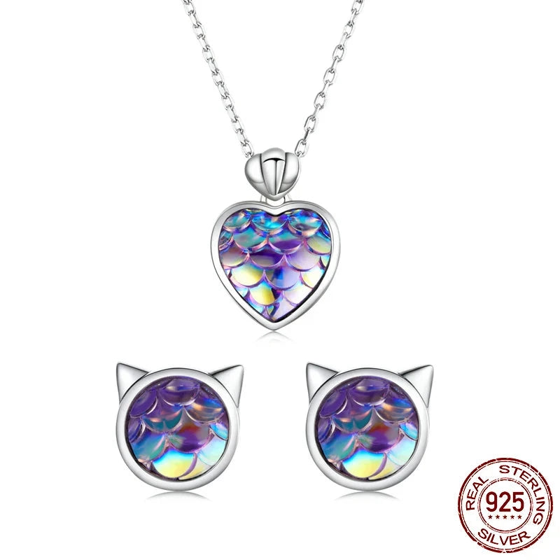 Heart Necklace Jewelry Set