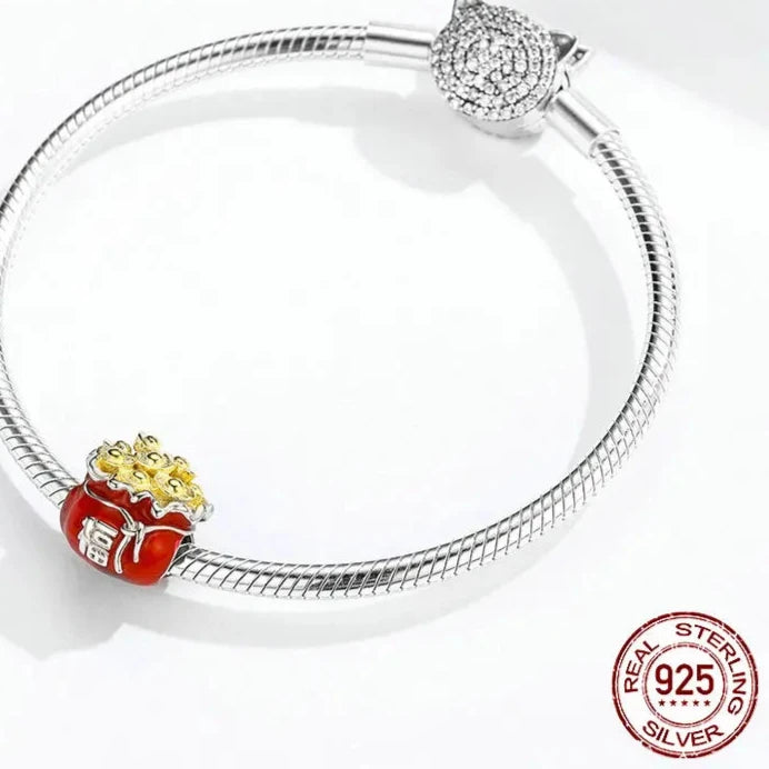 Red Bag Metal Beads Charm