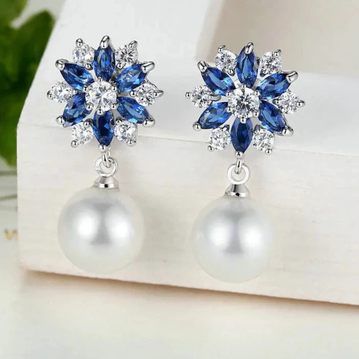 Blue Crystals  Earrings