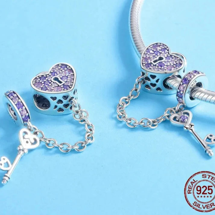 Key of Heart Charms