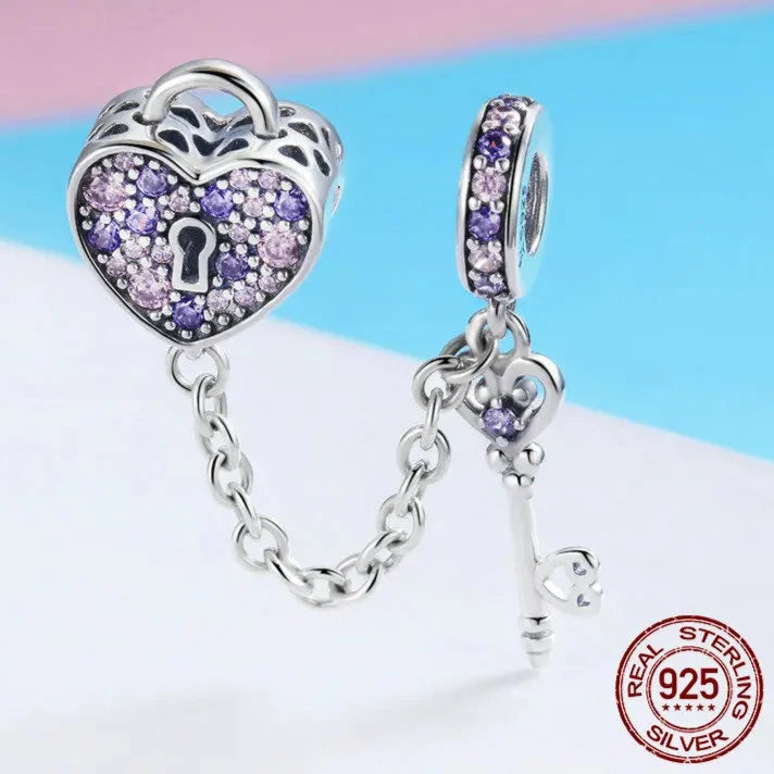 Key of Heart Charms