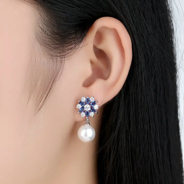 Blue Crystals  Earrings