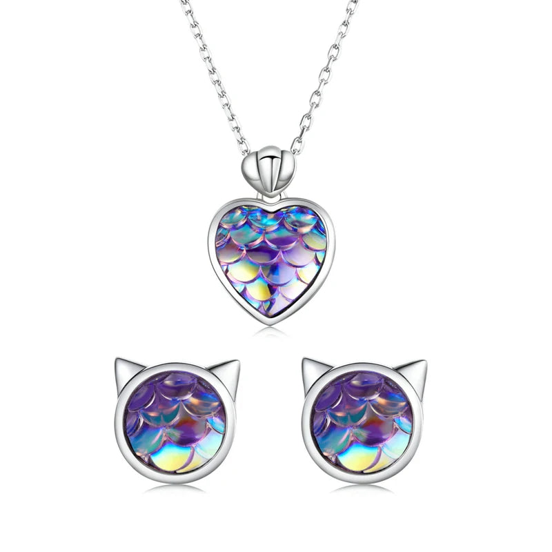 Heart Necklace Jewelry Set