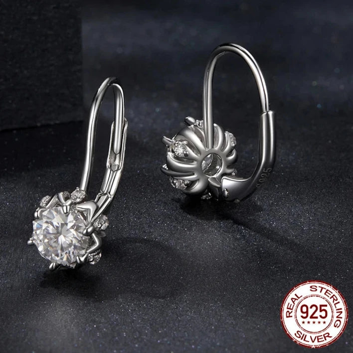 Moissanite Flower Earrings