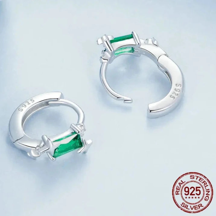 Emerald Green Star Earrings