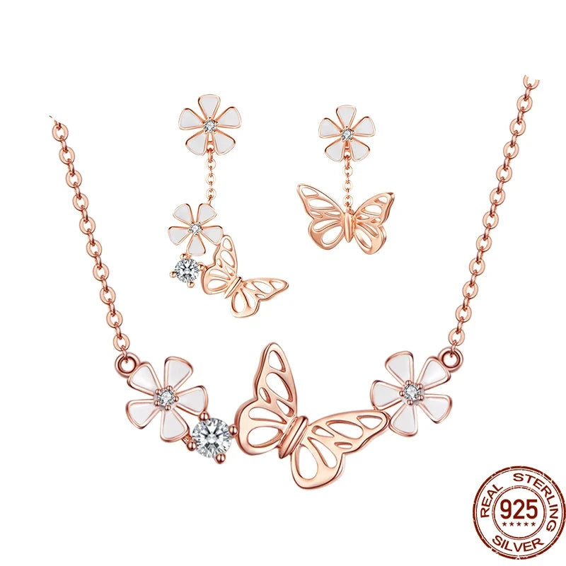 Butterfly & Flower Jewelry Set