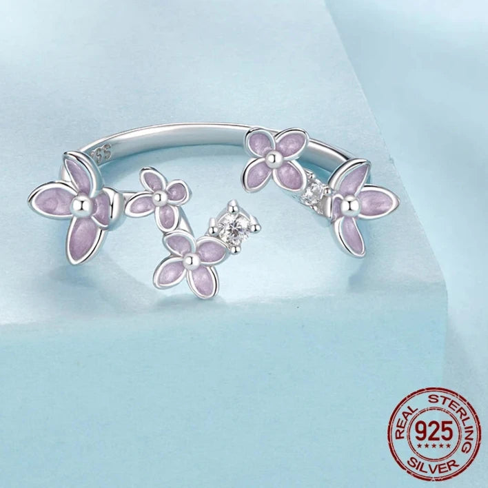 Lilac Flower Adjustable Ring