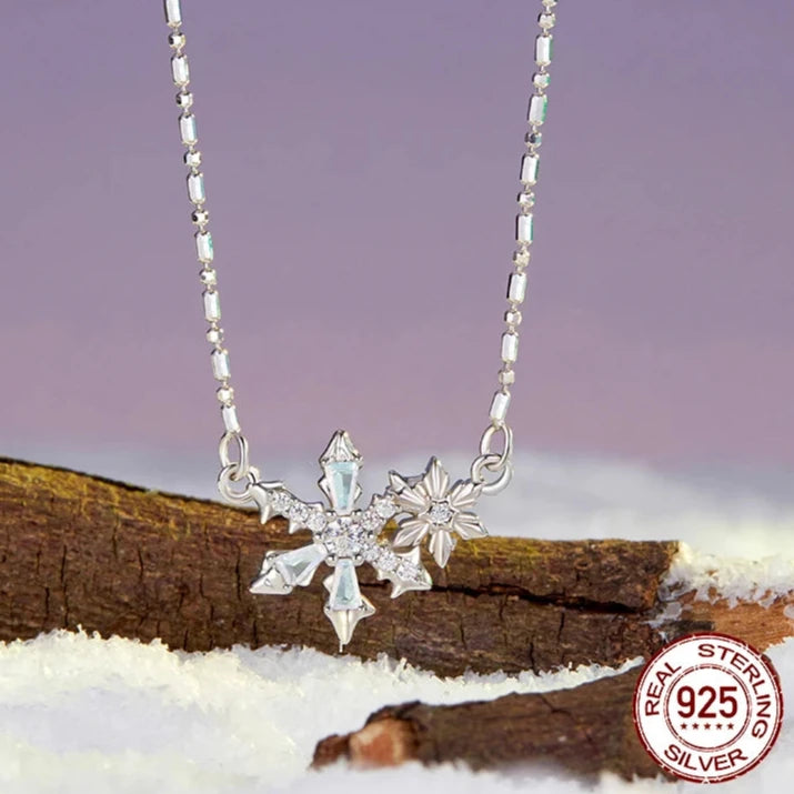 Dainty Chain Snowflake Necklace