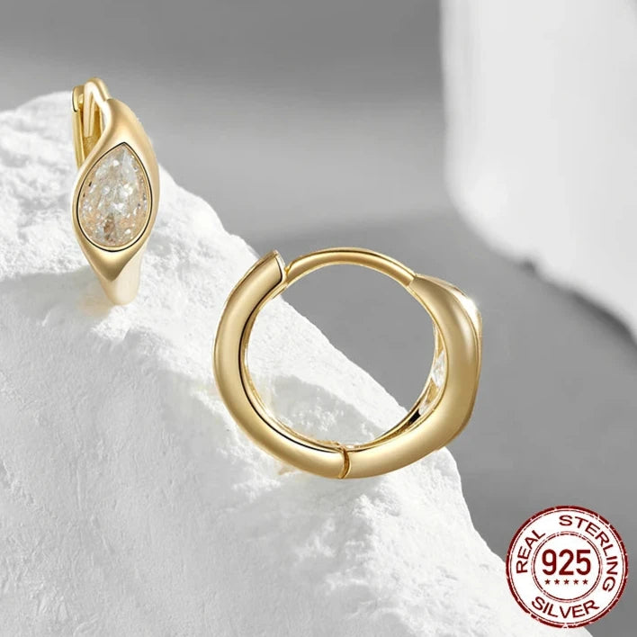 18K Gold Plated Metalness Statement Hoop Earrings