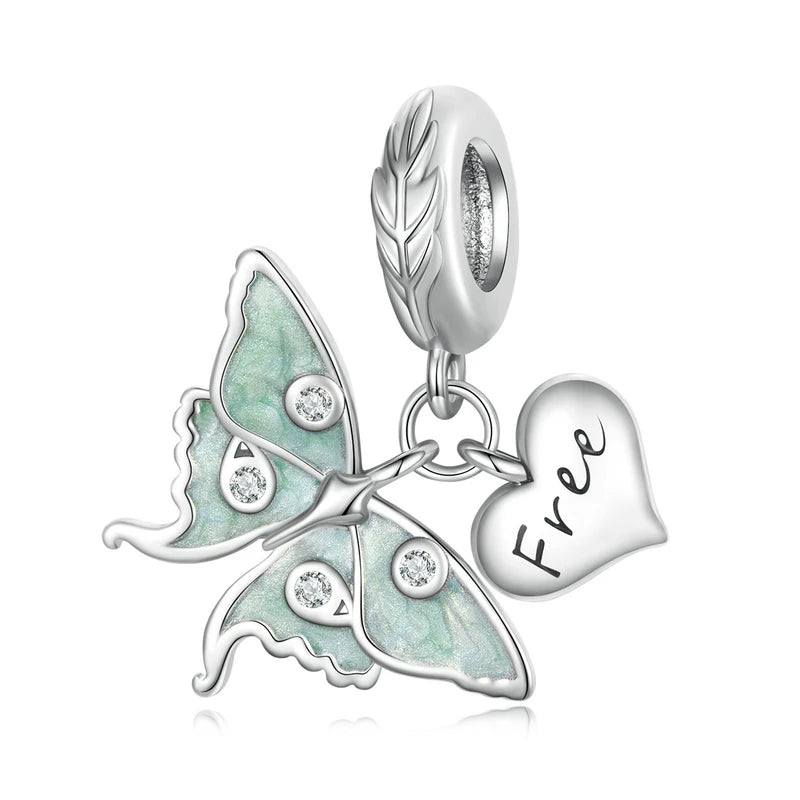 Butterfly Heart Charms