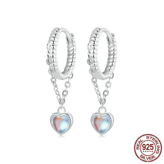 Heart Moonstone Drop