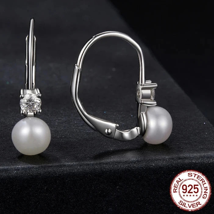 Moissanite Freshwater Pearl Earrings