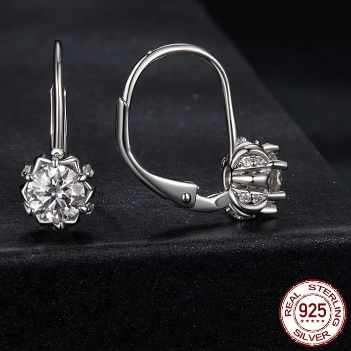 Moissanite Flower Earrings