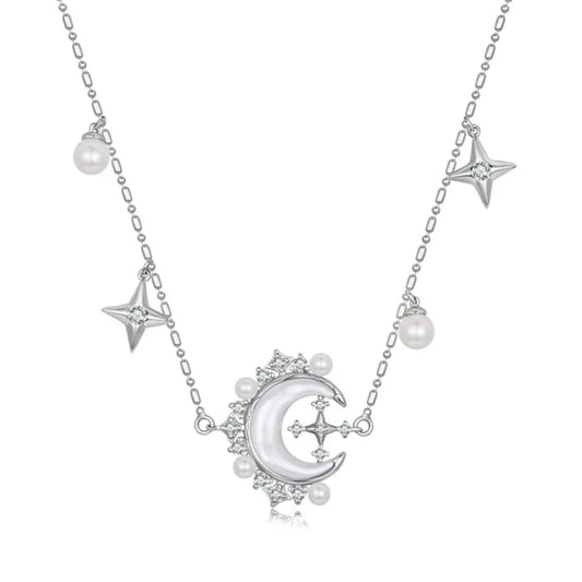 White Gold Plated Crescent Moon