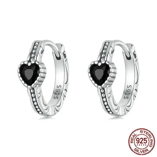 Nightfall Heart Hoop Earrings