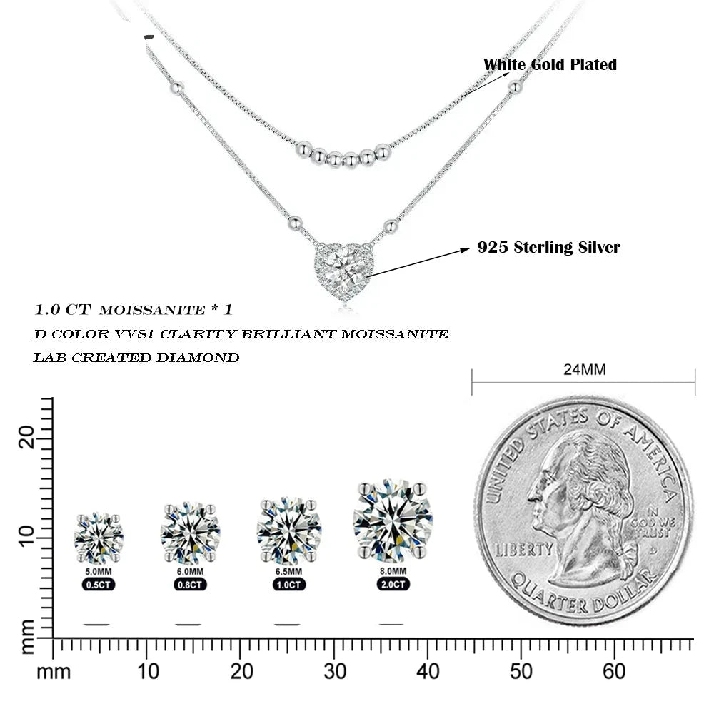 Halo Heart Moissanite Pendant Necklace