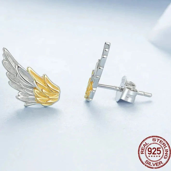 Dainty Angel Wing Stud Earrings