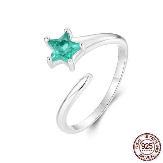 Green Star Adjustable Ring