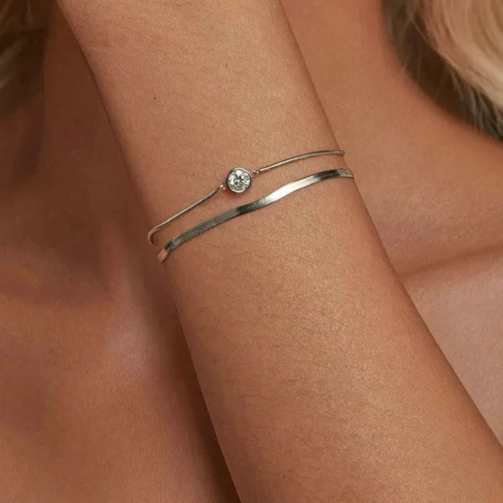 Moissanite Double-Layer Bracelet