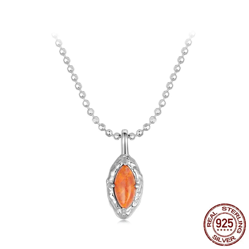 Dainty Flame Opal Necklace