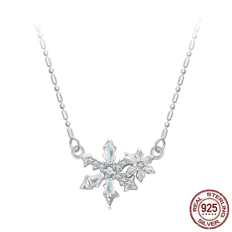 Dainty Chain Snowflake Necklace