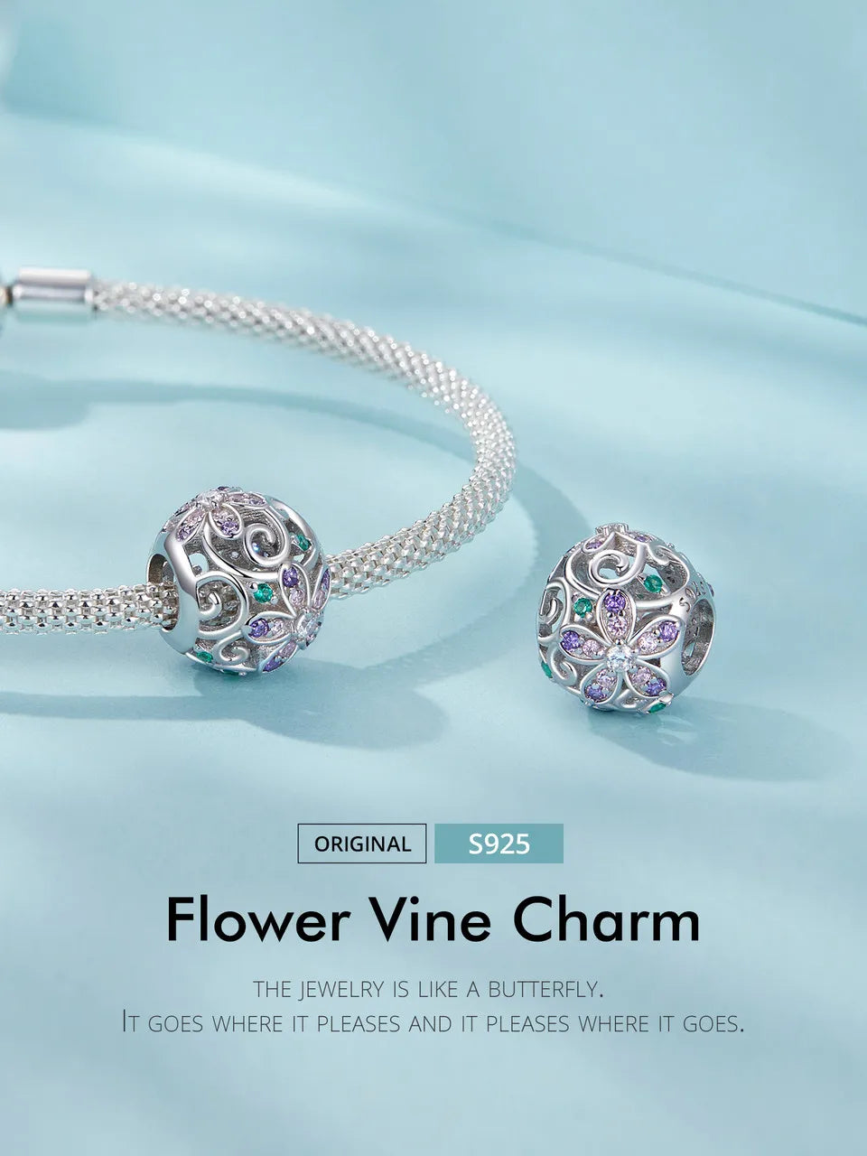 Pink Flower Charms