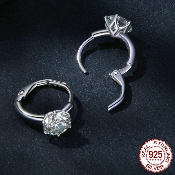 Moissanite Hoop Earrings