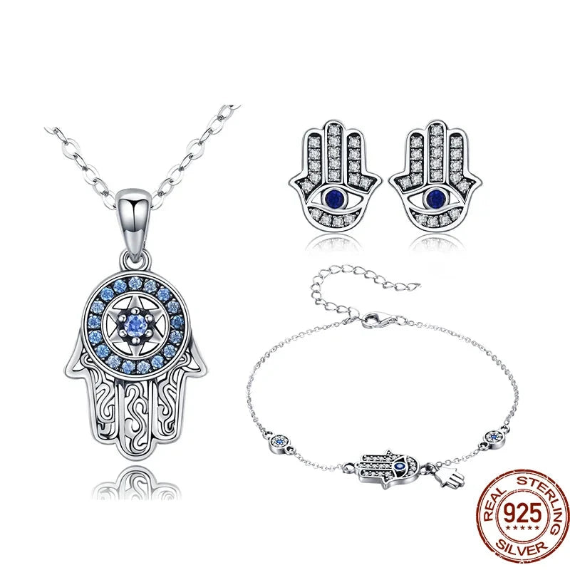 Blue Hand of Fatima Jewelry Sets