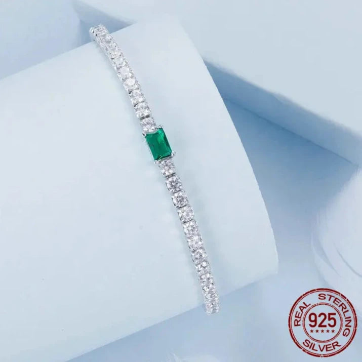 Green Cubic Zirconia Tennis Bracelet