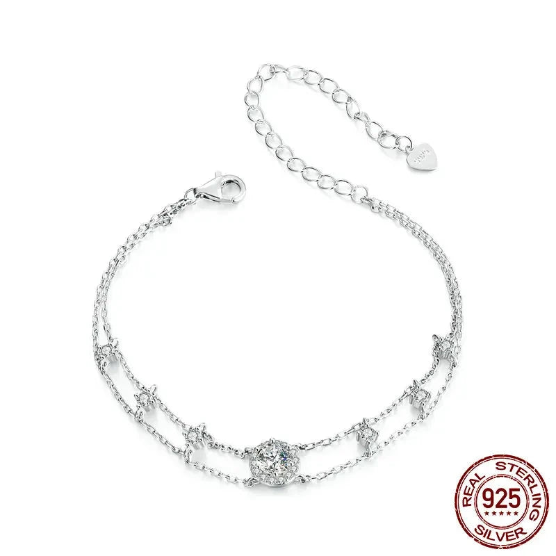 Moissanite Bracelet Double-layer Starry