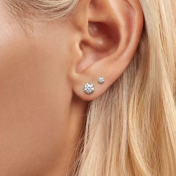 White Gold Plated Moissanite Earrings