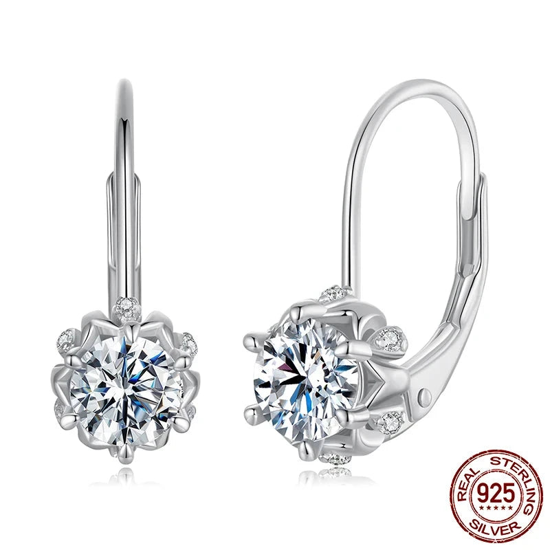 Moissanite Flower Earrings