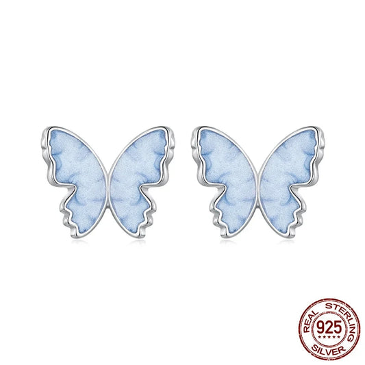 Blue Butterfly Stud Earrings