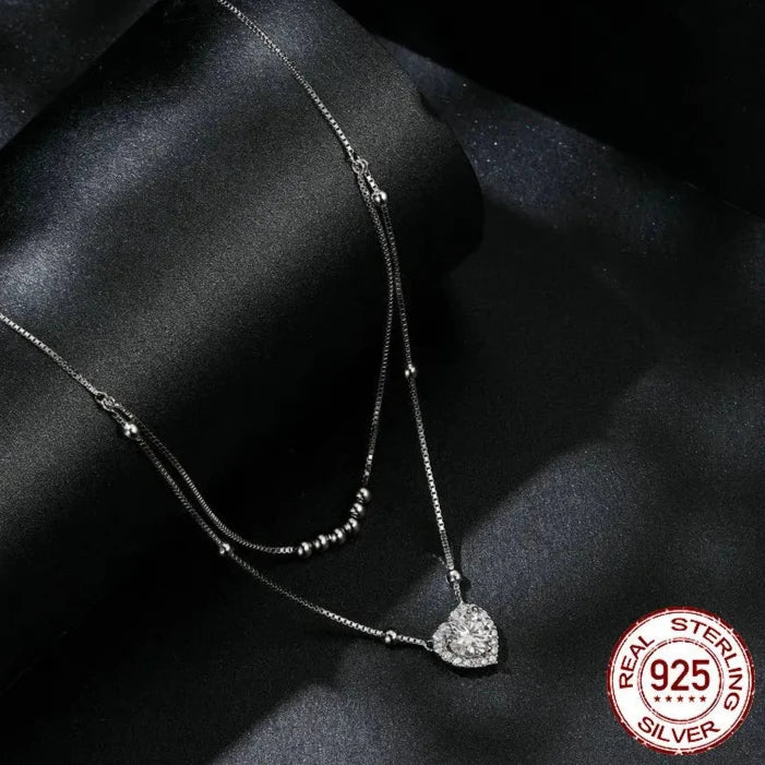 Halo Heart Moissanite Pendant Necklace