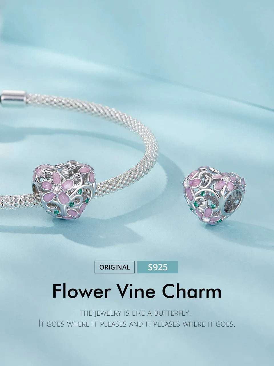 Pink Flower Charms