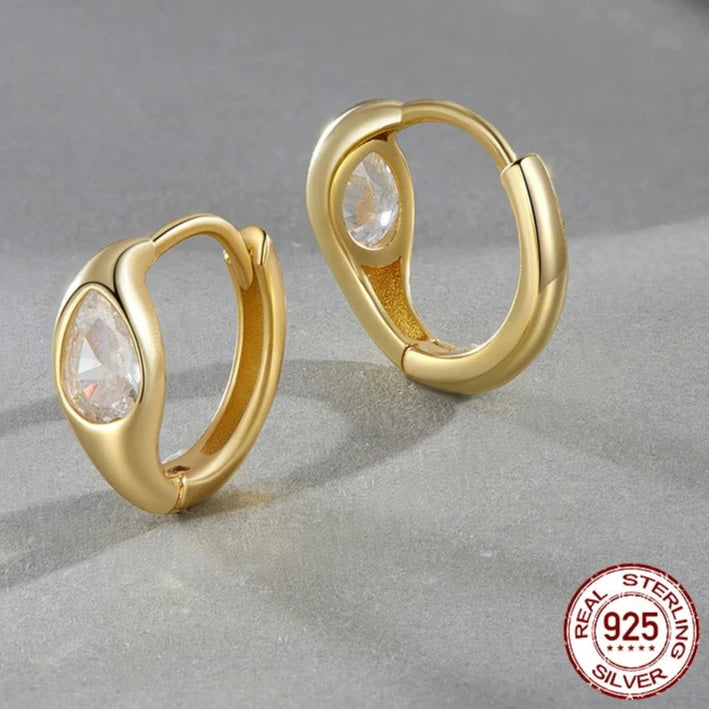 18K Gold Plated Metalness Statement Hoop Earrings