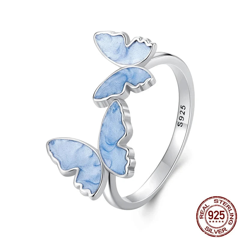 Blue Butterfly Adjustable Ring