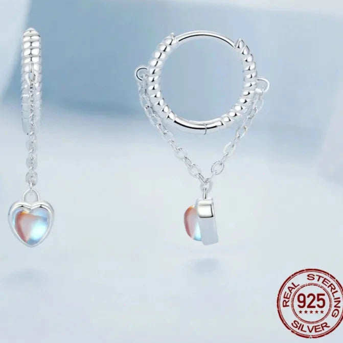 Heart Moonstone Drop