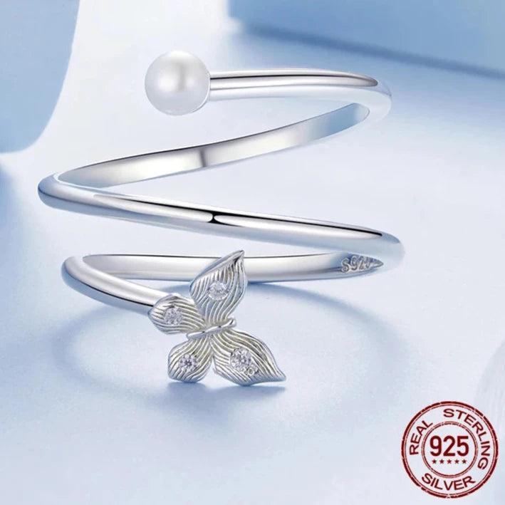 Butterfly Open Adjustable Ring