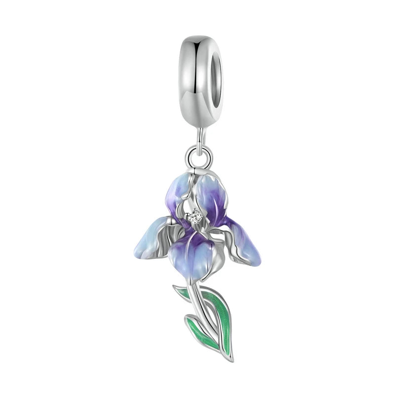 Enamel Iris Hanging Charm