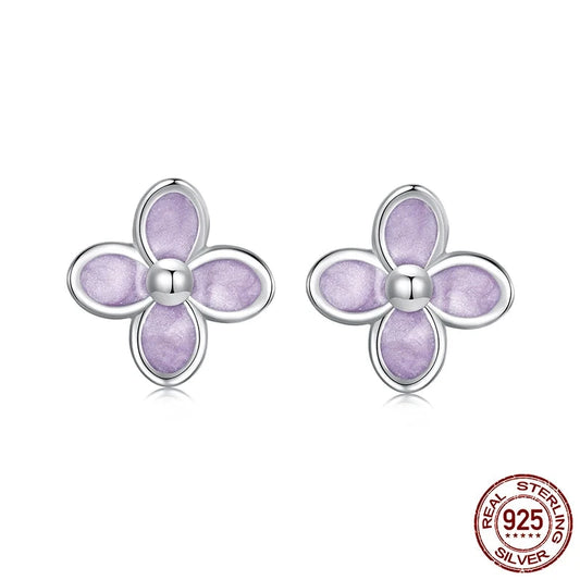 Lilac Flower Stud Earrings