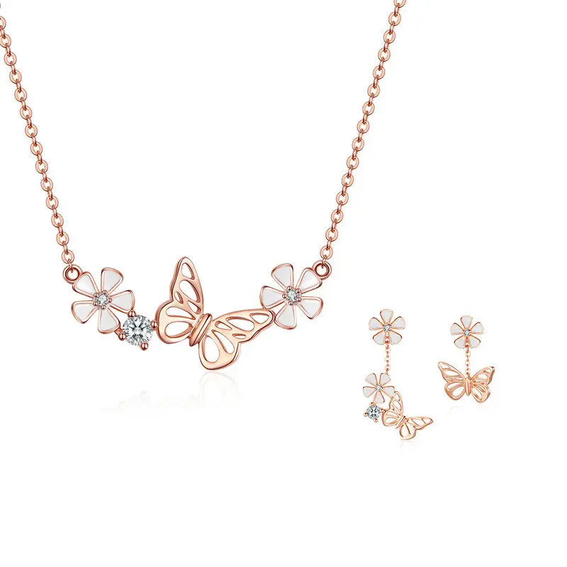 Butterfly & Flower Jewelry Set