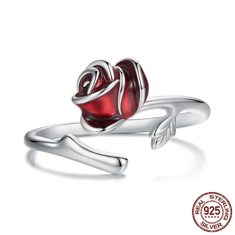 Red Rose Flower Ring