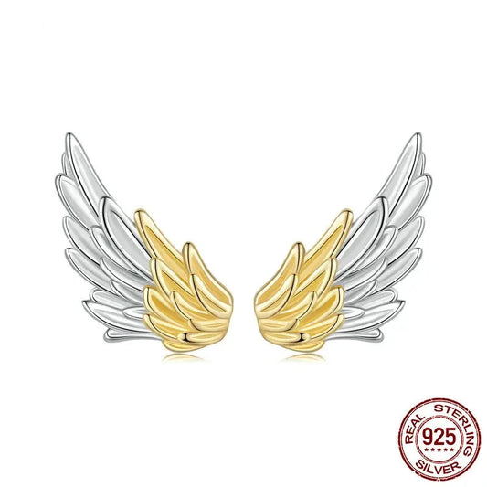 Dainty Angel Wing Stud Earrings