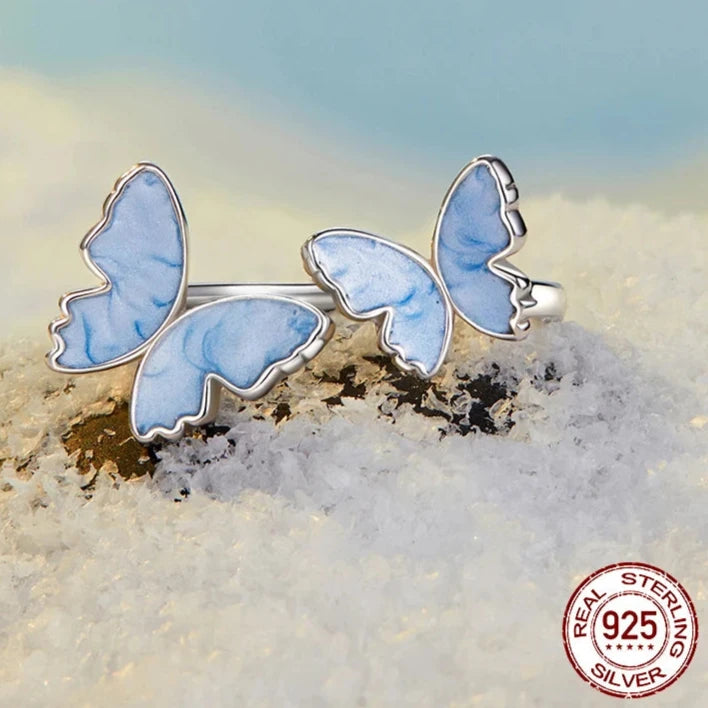 Blue Butterfly Adjustable Ring