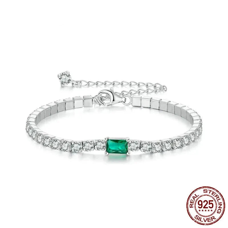 Green Cubic Zirconia Tennis Bracelet