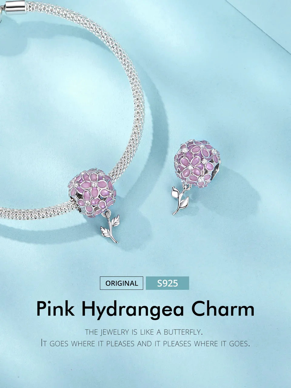 Pink Flower Charms