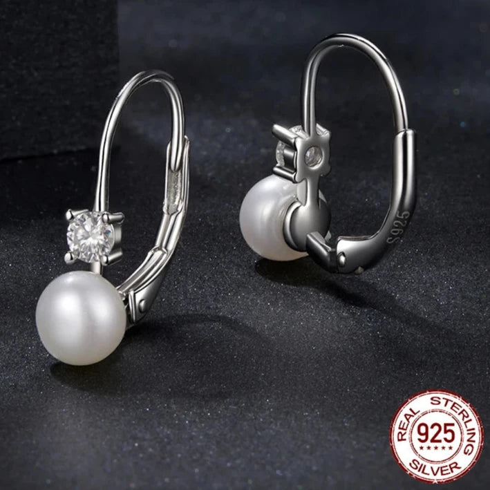 Moissanite Freshwater Pearl Earrings